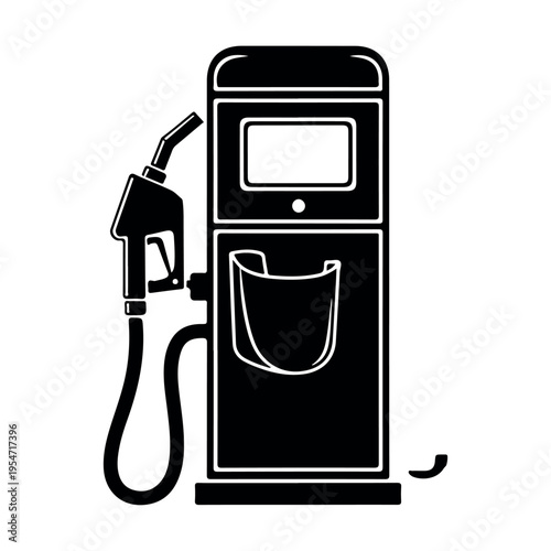 Modern electric vehicle charging station with nozzle isolated on white background