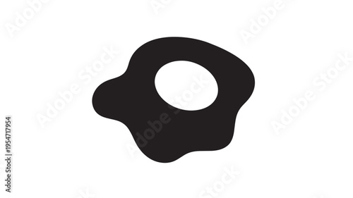 Fried egg icon with irregular blob shape and a central white circle representing the yolk on a white background