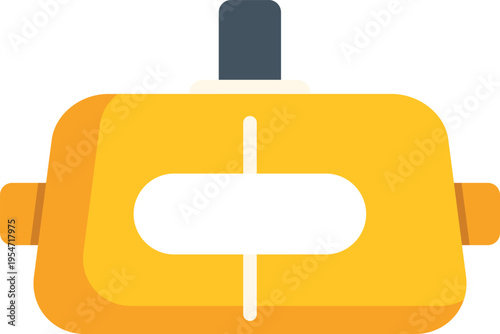 Yellow vr glasses representing an icon of virtual, augmented, and mixed reality experiences