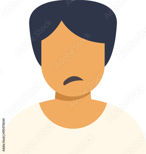 Unhappy person avatar expressing disappointment and negative emotions