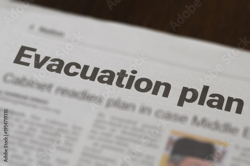 Evacuation Plan Newspaper Headline Highlighting Emergency Preparedness and Crisis Management