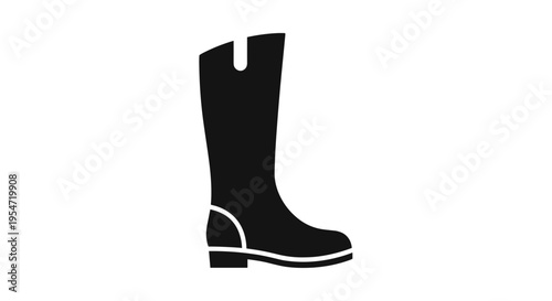 Black Cowboy Boot Icon.