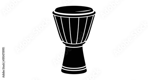 Black Djembe Drum Instrument.