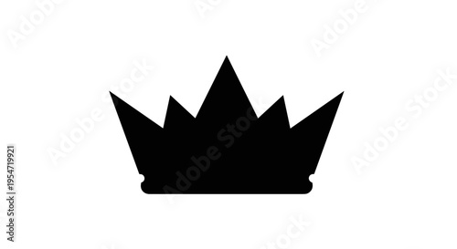 Black Crown Icon Symbol.