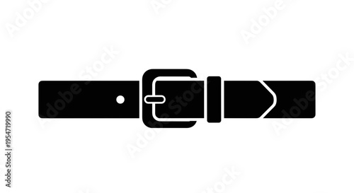 Black Leather Belt Icon.