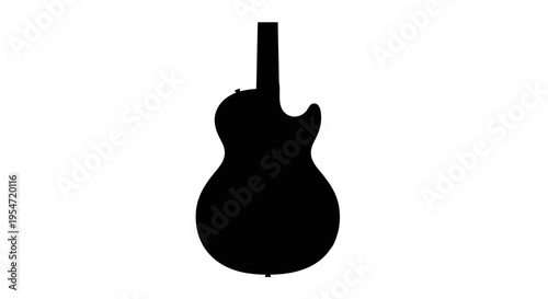 Black silhouette of electric guitar.