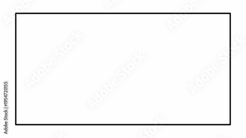  flat outline rectangle shape animation in transparent background line drawing style motion graphic in 4K animation with alpha channel