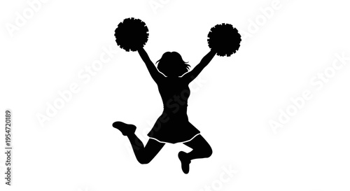 Cheerleader in mid air jump 1.