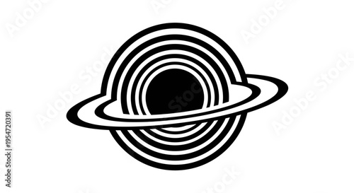 Saturn Planet Ring System Icon.