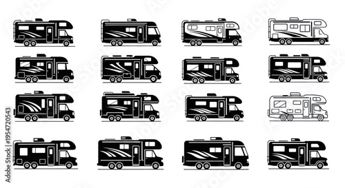 RV Camper Van Motorhome Collection - Various Styles and Angles