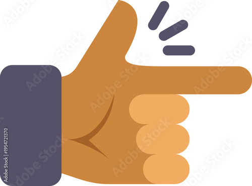 Hand icon snapping fingers, representing a quick, simple action like a click or snap