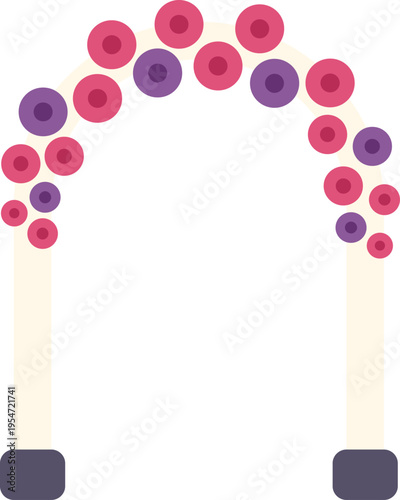 Decorative archway featuring a floral arrangement for special occasions