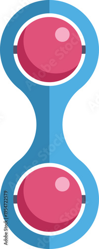 Baby rattle toy with two pink balls illustrating childhood fun