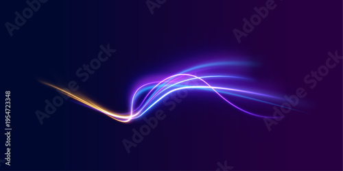 Soft glowing lines curve in harmony. Tiny sparkles enhance the flow. The image feels balanced and modern.