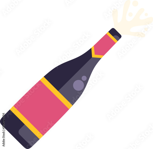 Sparkling wine bottle opening with a pop, symbolizing joy and success