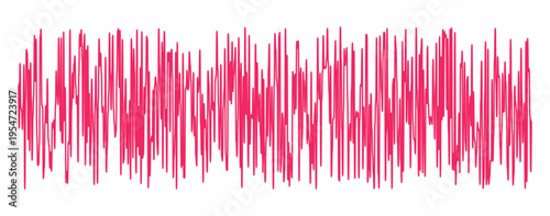 Vibrant pink sound wave pattern on white background