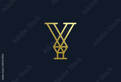 Letter Y Diamond Jewelry logo, Letter Y with diamond combination, usable for branding and business logos, Flat Logo Design Template, vector illustration