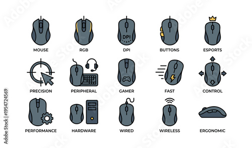 Variety of computer mice: rgb, dpi, esports, gaming, wireless