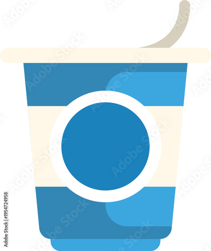 Yogurt cup vector graphic serving healthy dairy breakfast or snack