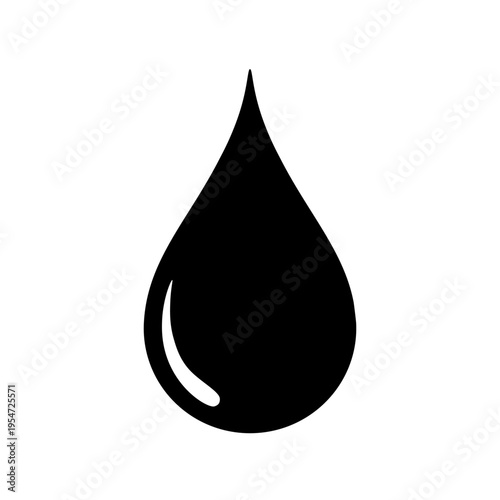 Single black oil drop icon isolated on transparent background. Simple oil drop. Vector