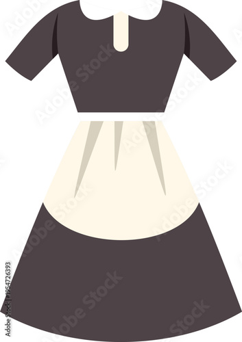 Cleaning service dress with an apron for household maids