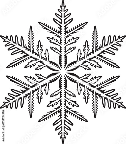 Intricate snowflake design with delicate patterns frozen crystals winter holiday symbol