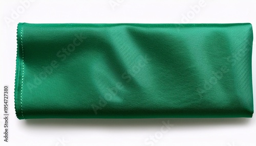 Green Fabric Sample Isolated With Clipping Path