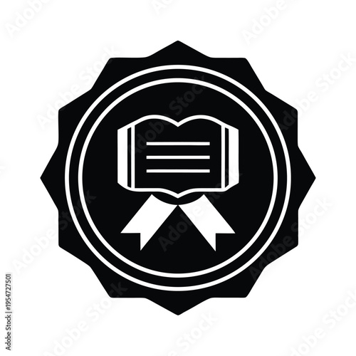 Education Certificate Icon Vector Illustration