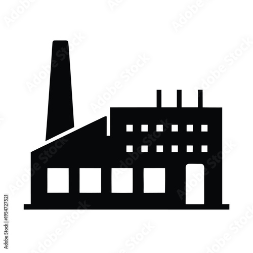 Factory Building Icon Vector Illustration