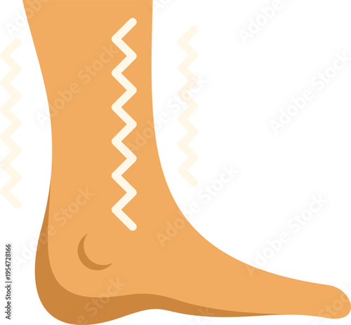 Ankle experiencing pain and inflammation from injury or sprain