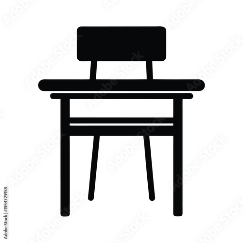 School Desk Icon Vector Illustration