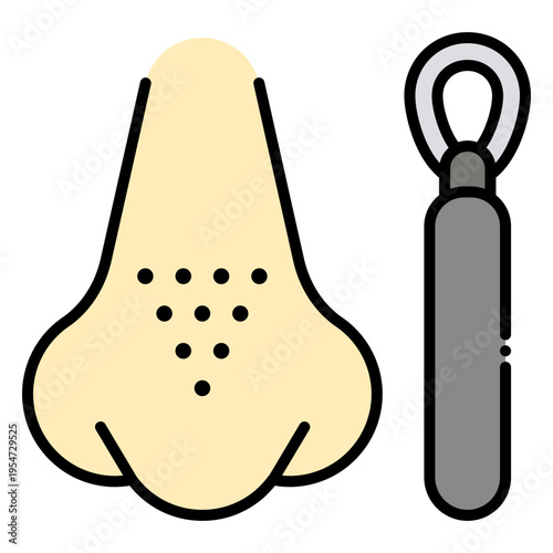 Blackheads Removal Tool with Nose Illustration