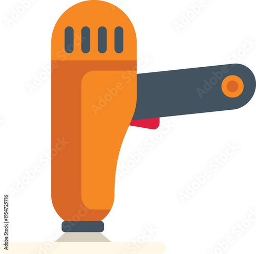 Polisher machine tool for automotive repair and detailing flat vector design