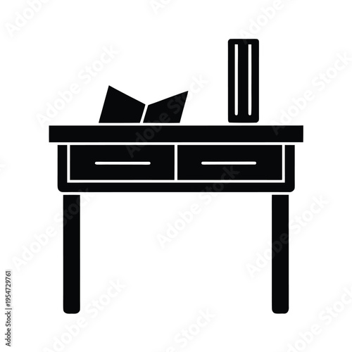 Study Table Icon Vector Illustration