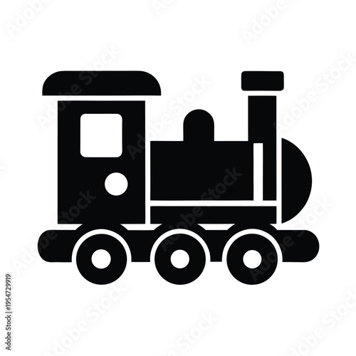 Toy Train Icon Vector Illustration