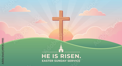 Flat easter sunday illustration