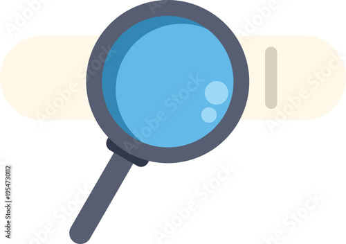 Magnifying glass and search bar representing online search and data exploration