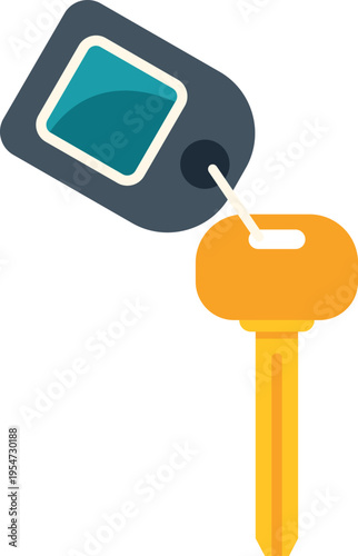 Car key and remote fob isolated on a white background representing auto access
