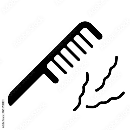 Comb with Hair Loss Icon Vector Illustration