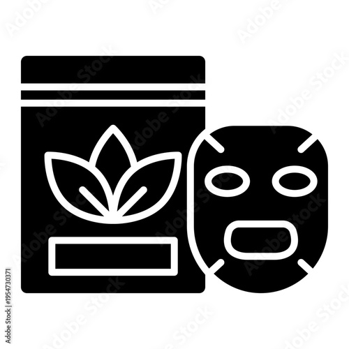 Sheet Mask and Packaging Icon: Skincare Treatment
