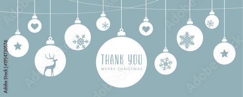 merry christmas card with hanging ball decoration vector illustration