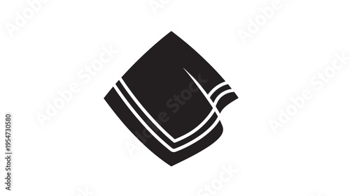 Handkerchief simple icon with folded corners and subtle striped accents, isolated on a white background.