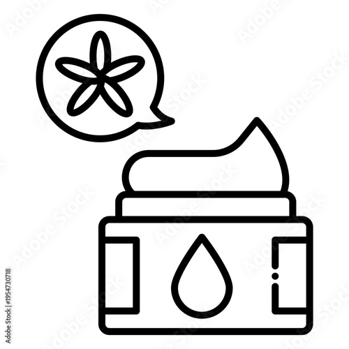 Marine Collagen Cream Icon. Anti-Aging Beauty Product