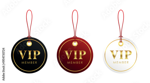 set of luxury vip tag labels isolated vector illustration
