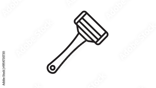 Razor icon with clean lines and simple design, perfect for personal care and hygiene graphics featuring shaver, blade, shaving with grooming and