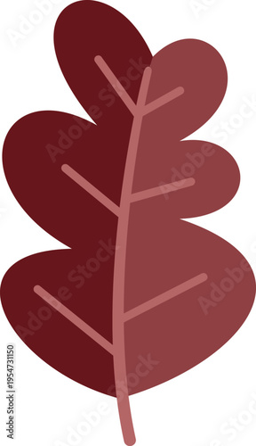 Oak leaf illustrating seasonal change and nature's beauty in flat design