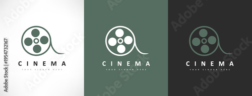 Film strip logo vector design cinema