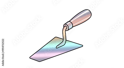 Trowel with wooden handle tool.