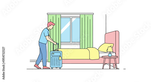 Man taking out the trash.