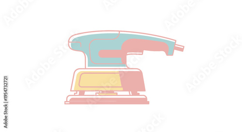 Colorful Electric Sander Tool Closeup.